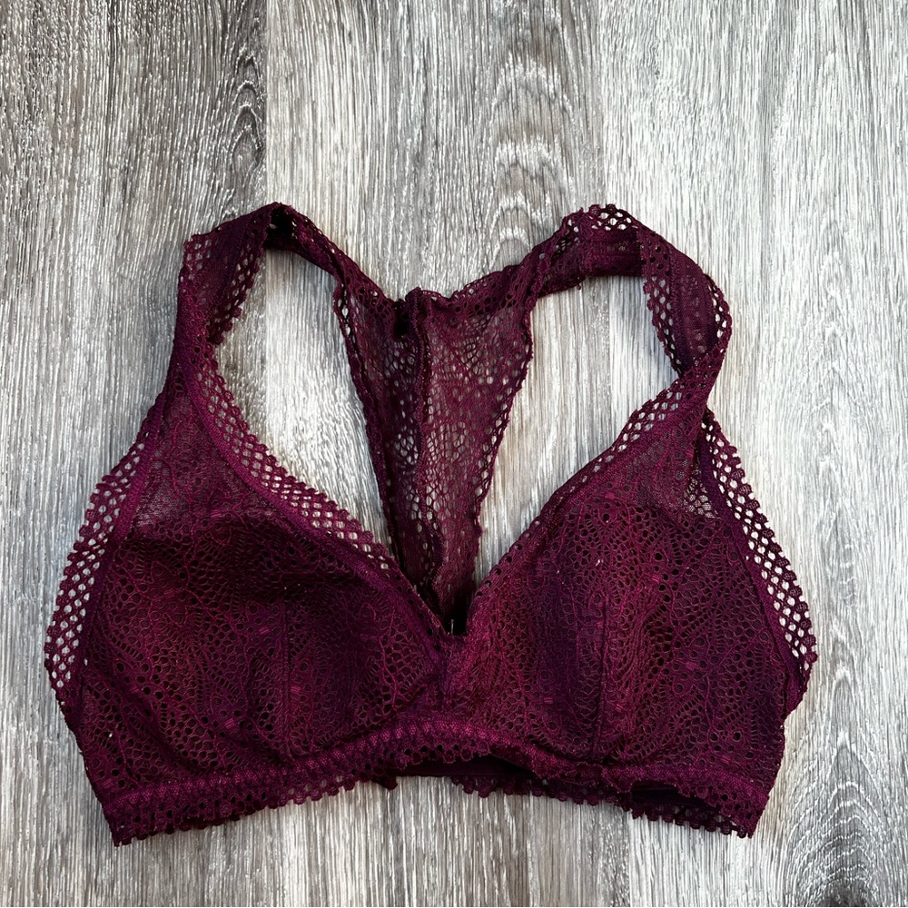 Maroon Victoria’s Secret lace bralette